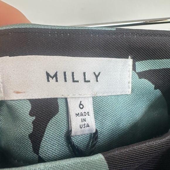 Milly Agata Black and Teal Floral Skater Skirt - Picture 5 of 7